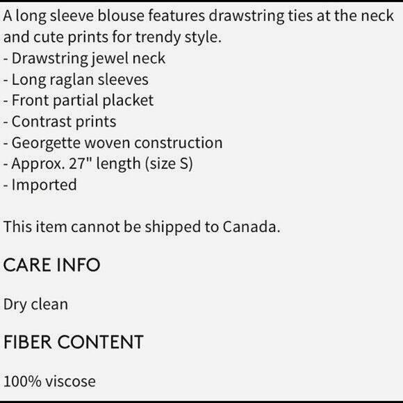 $375 PROENZA Schouler PRINTED GEORGETTE LONG SLEEVE TIE NECK BLOUSE * US 10 - Picture 7 of 7